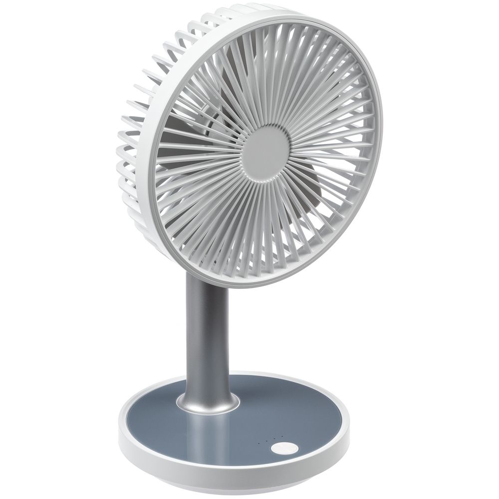 Настольный беспроводной вентилятор с подсветкой inBreeze, белый c серым, белый, серый, пластик