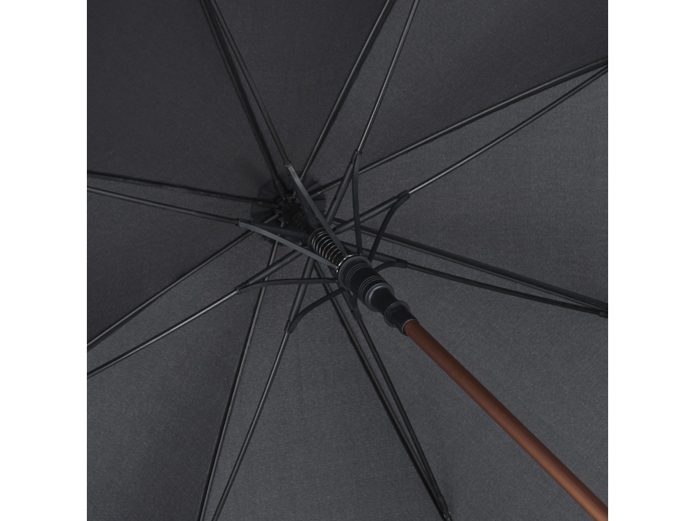 Зонт-трость «Alugolf», коричневый, черный, полиэстер