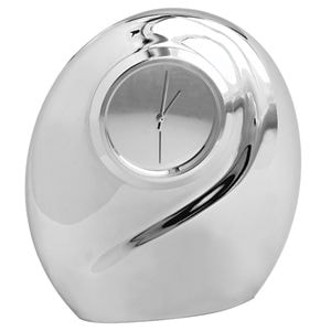 Часы настольные "Венеция""; 7,5х2,1х8,2 см; металл; лазерная гравировка, серебристый, металл