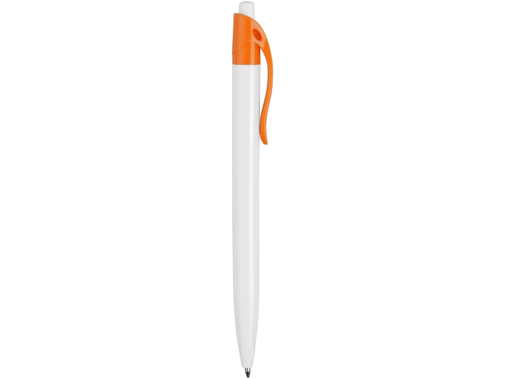 Ручка пластиковая шариковая «Какаду», белый, оранжевый, пластик