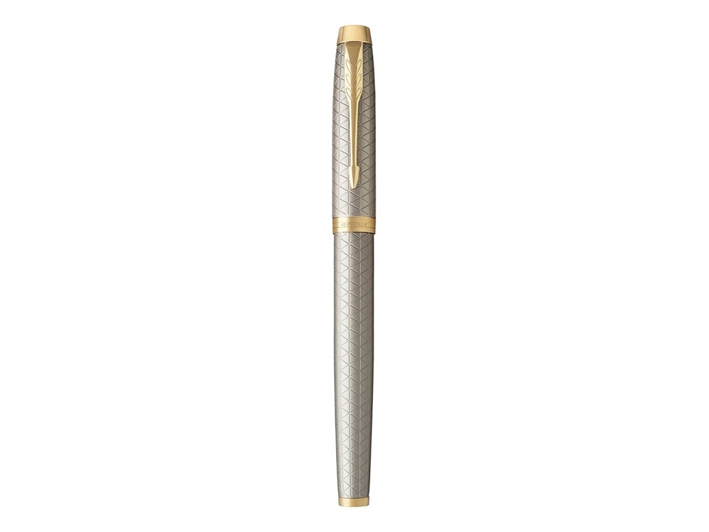 Ручка роллер Parker IM Premium, серый, желтый, серебристый, металл