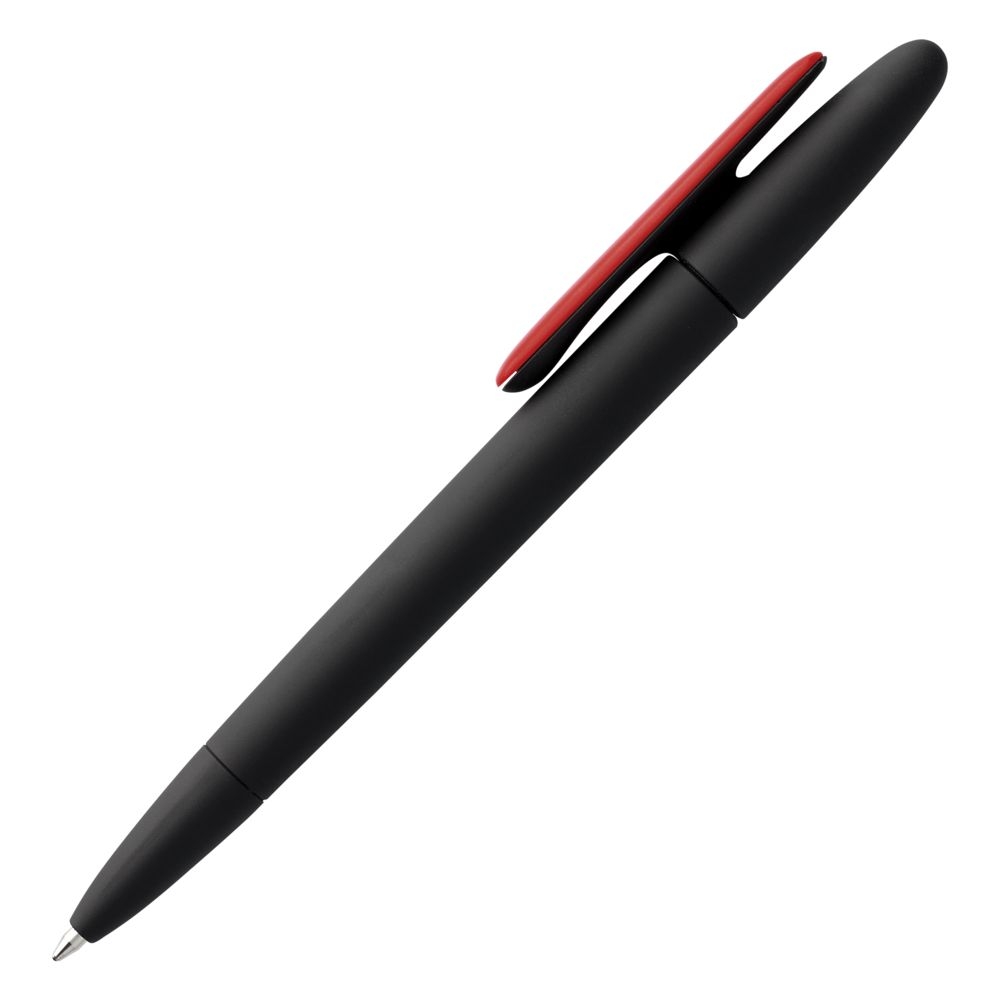 Ручка шариковая Prodir DS5 TRR-P Soft Touch, черная с красным, черный, красный, пластик; покрытие софт-тач