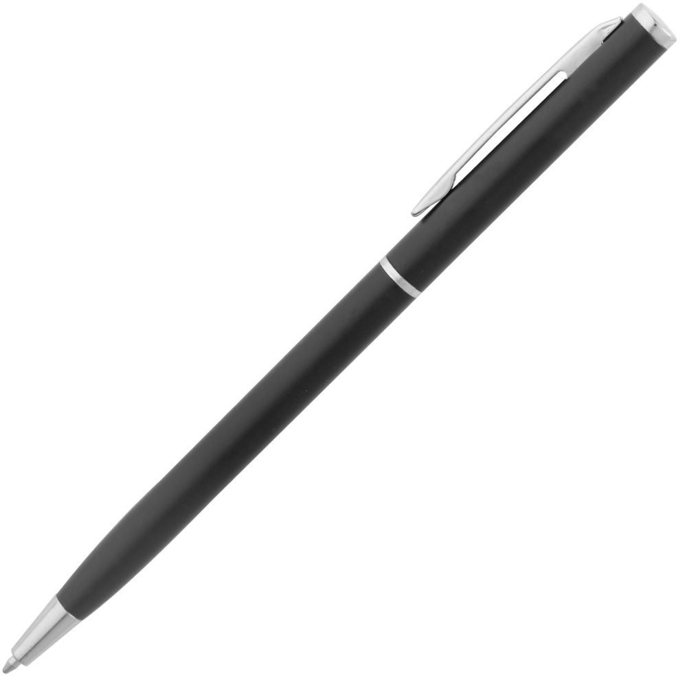 Ручка шариковая Hotel Chrome, ver.2, матовая черная, черный, металл