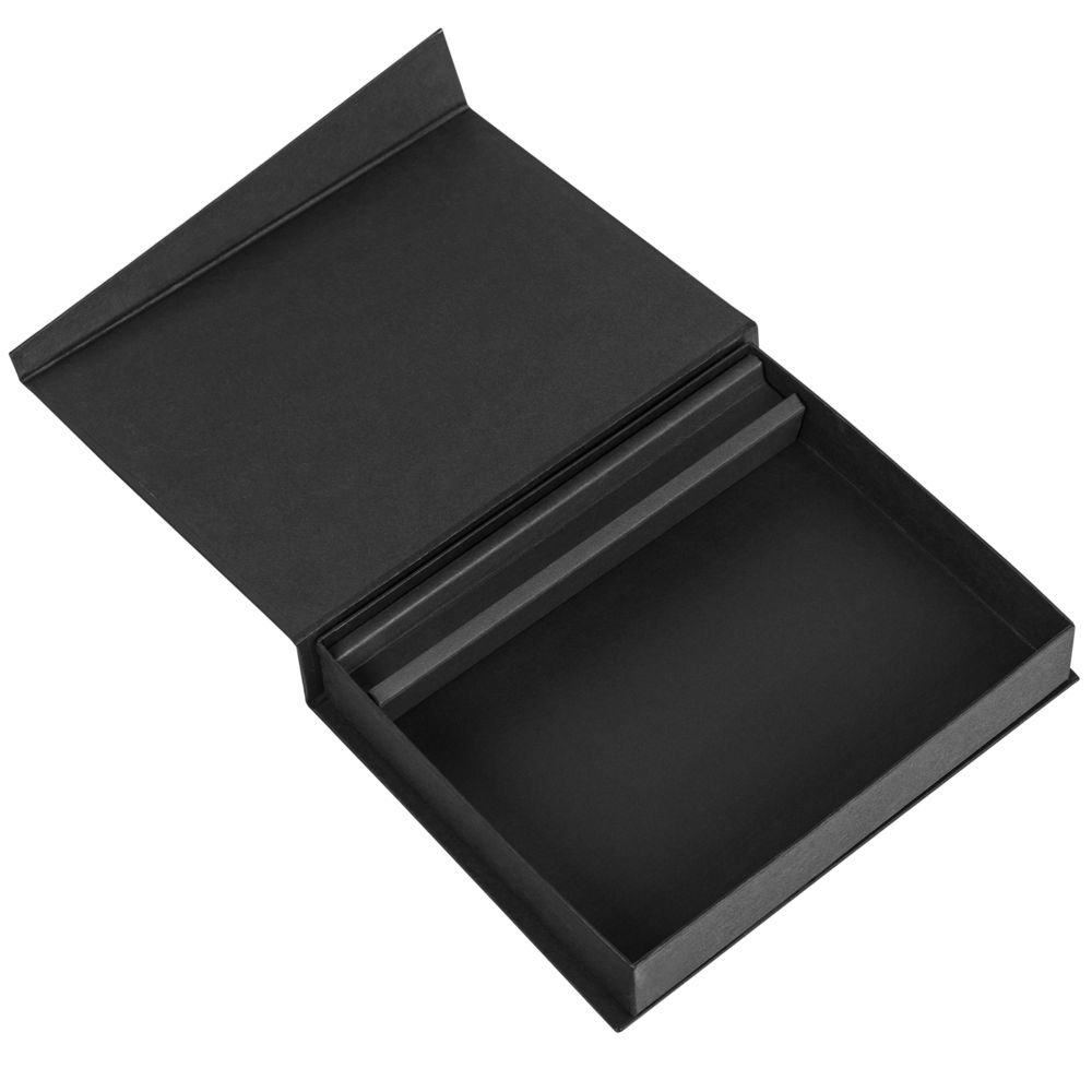 Коробка Duo под ежедневник и ручку, черная, черный, картон