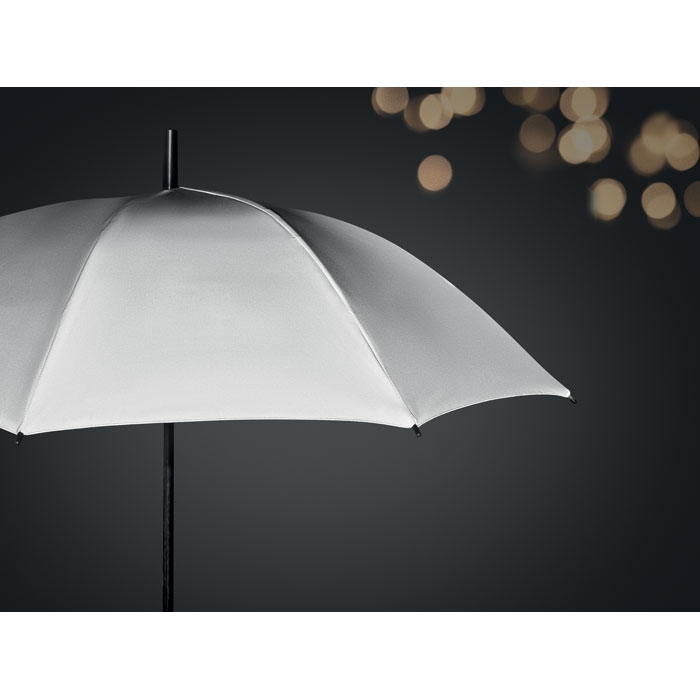 Отражающий ветрозащитный зонт, тускло-серебряный, полиэстер