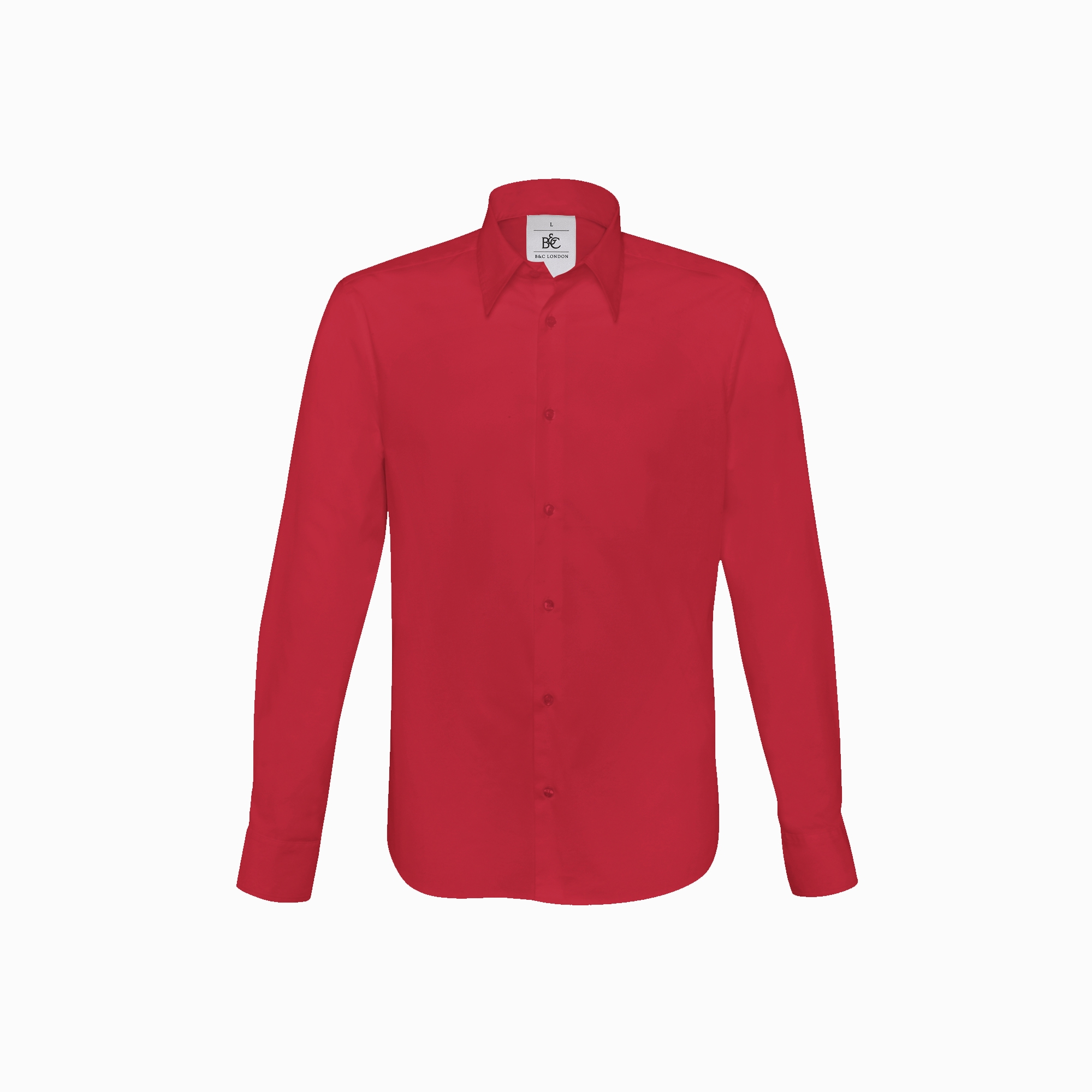 Рубашка с длинным рукавом London, размер XL , красный, хлопок