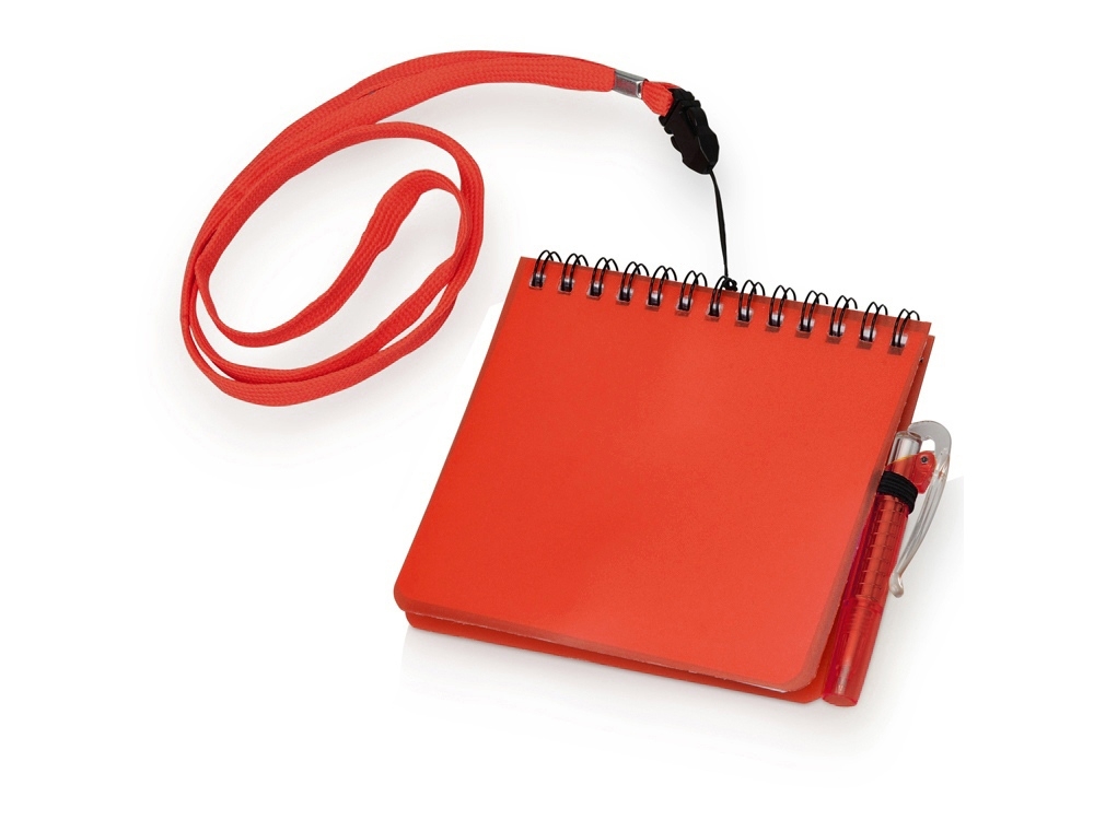Блокнот А6 «Журналист» с ручкой, красный, полипропилен