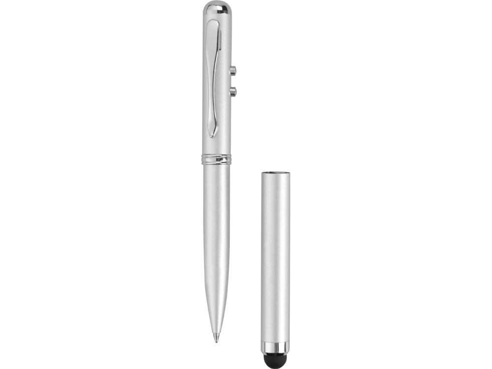 Ручка-стилус шариковая «Каспер» 3 в 1, серебристый, металл, каучук