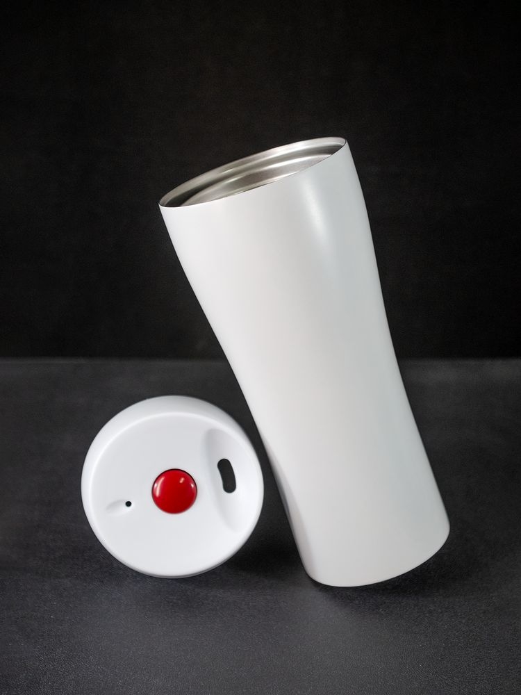 Термостакан Solingen, вакуумный, герметичный, белый, белый, крышка - пластик; корпус - металл