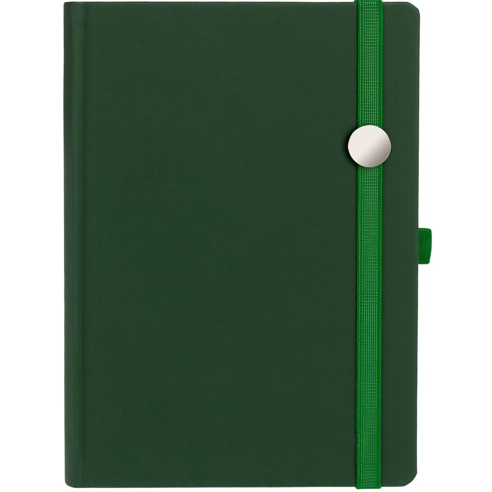 Ежедневник Favor Metal, недатированный, зеленый, зеленый, искусственная кожа; покрытие софт-тач; металл