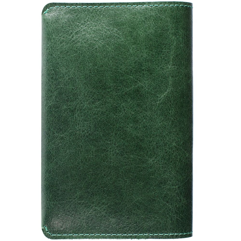 Обложка для паспорта Apache, ver.2, темно-зеленая, зеленый, кожа