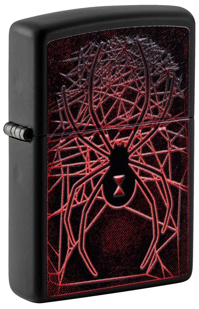 Зажигалка ZIPPO Spider Design с покрытием Black Matte, латунь/сталь, чёрная, матовая, 38x13x57 мм, черный