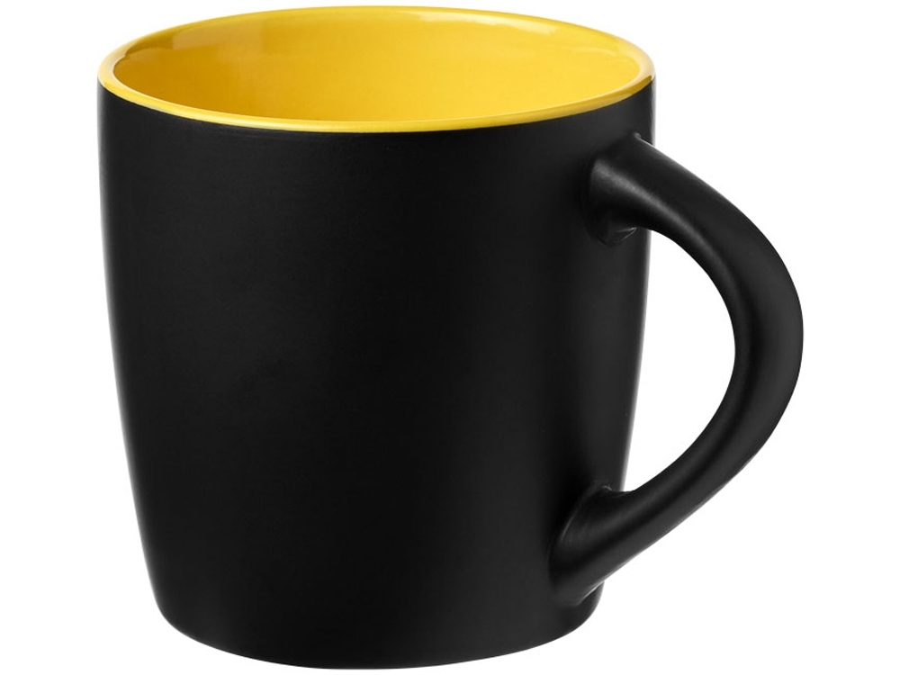 Керамическая чашка «Riviera», черный, желтый, керамика