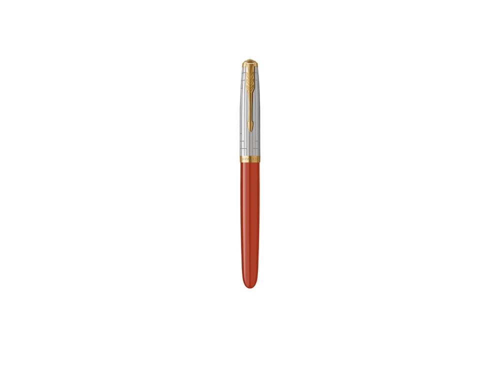 Ручка перьевая Parker 51 Premium, F/M, красный, желтый, серебристый, металл
