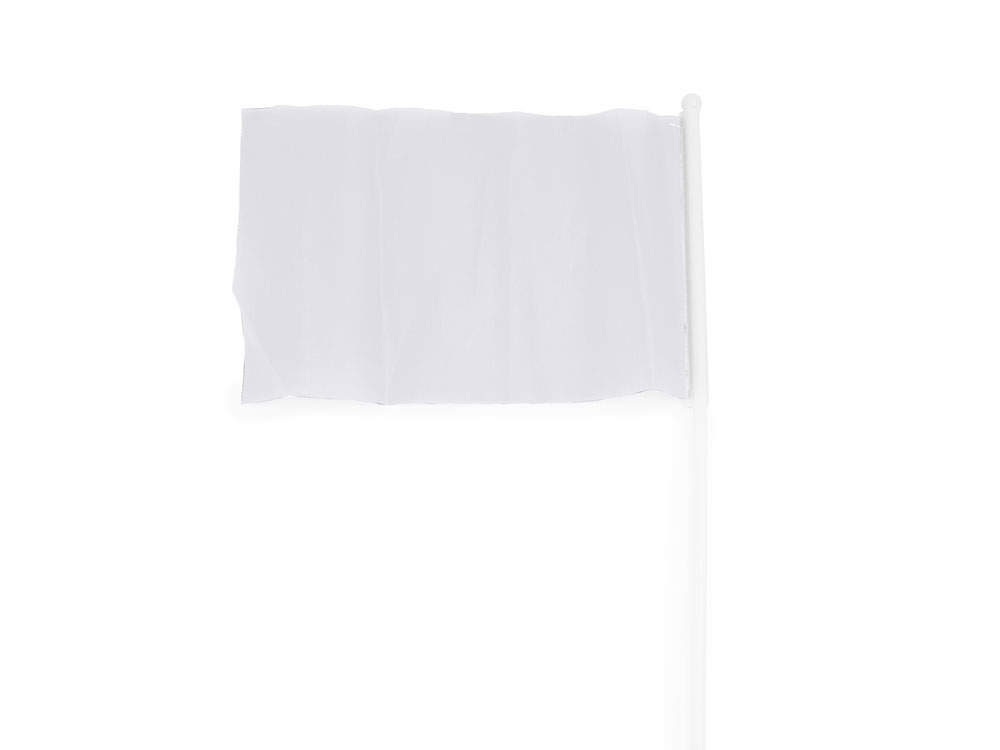 Флаг CELEB с небольшим флагштоком, белый, полиэстер