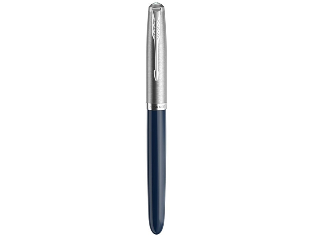 Ручка перьевая Parker 51 Core, F, синий, серебристый, металл