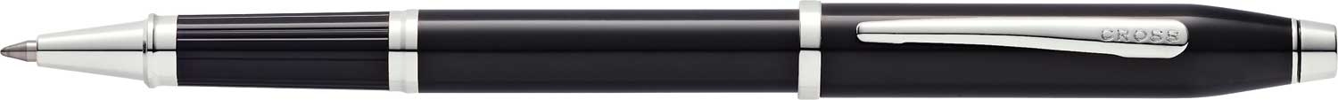 Ручка-роллер Cross Century II Black lacquer, черный лак с отделкой родием, черный, латунь