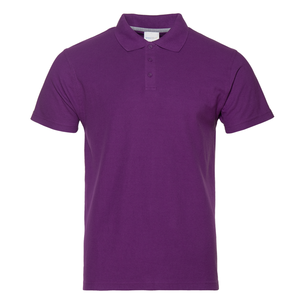 Рубашка поло мужская STAN хлопок/полиэстер 185, 104, Фиолетовый, фиолетовый, 185 гр/м2, хлопок