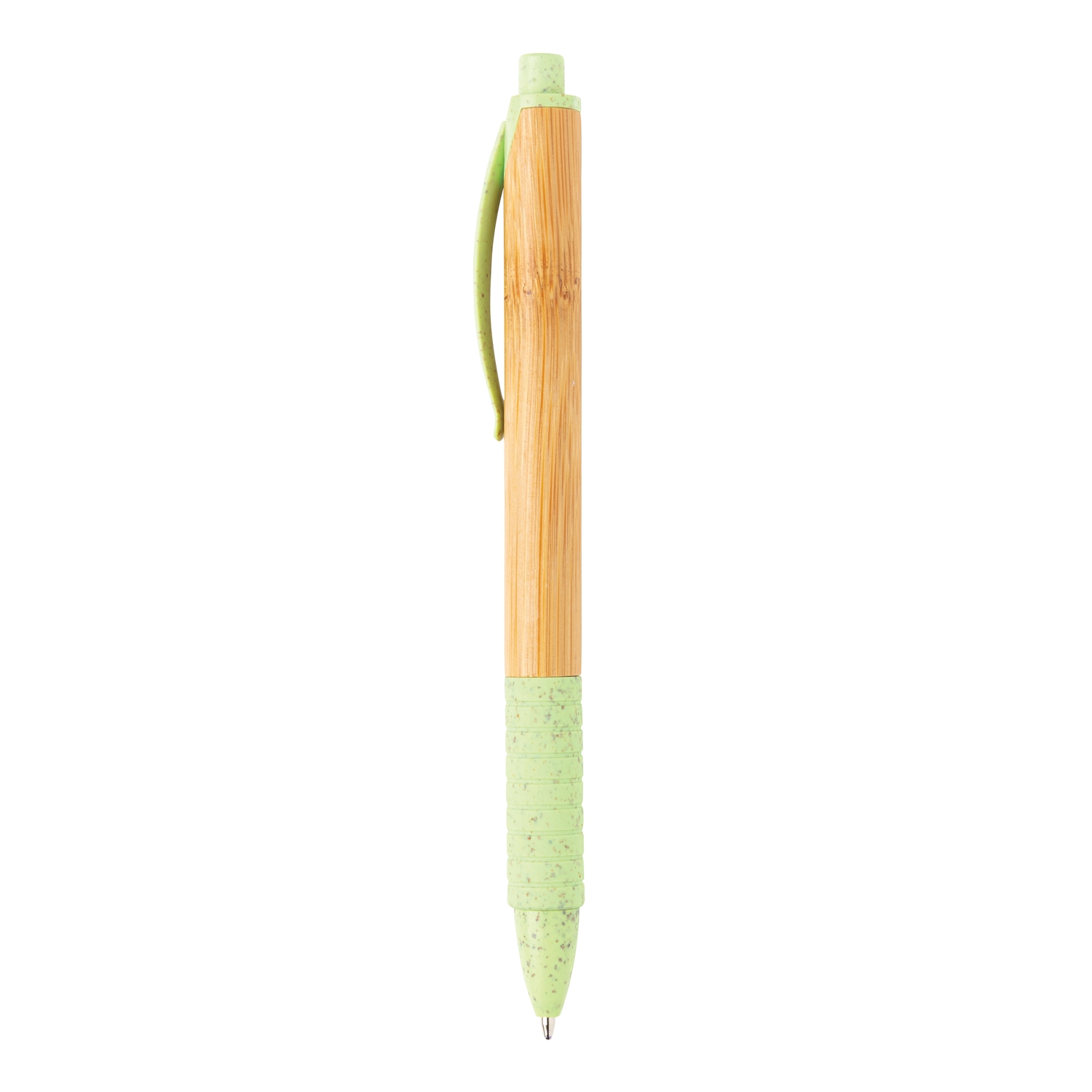 Ручка из бамбука и пшеничной соломы, зеленый, бамбук; волокно пшеничной соломы