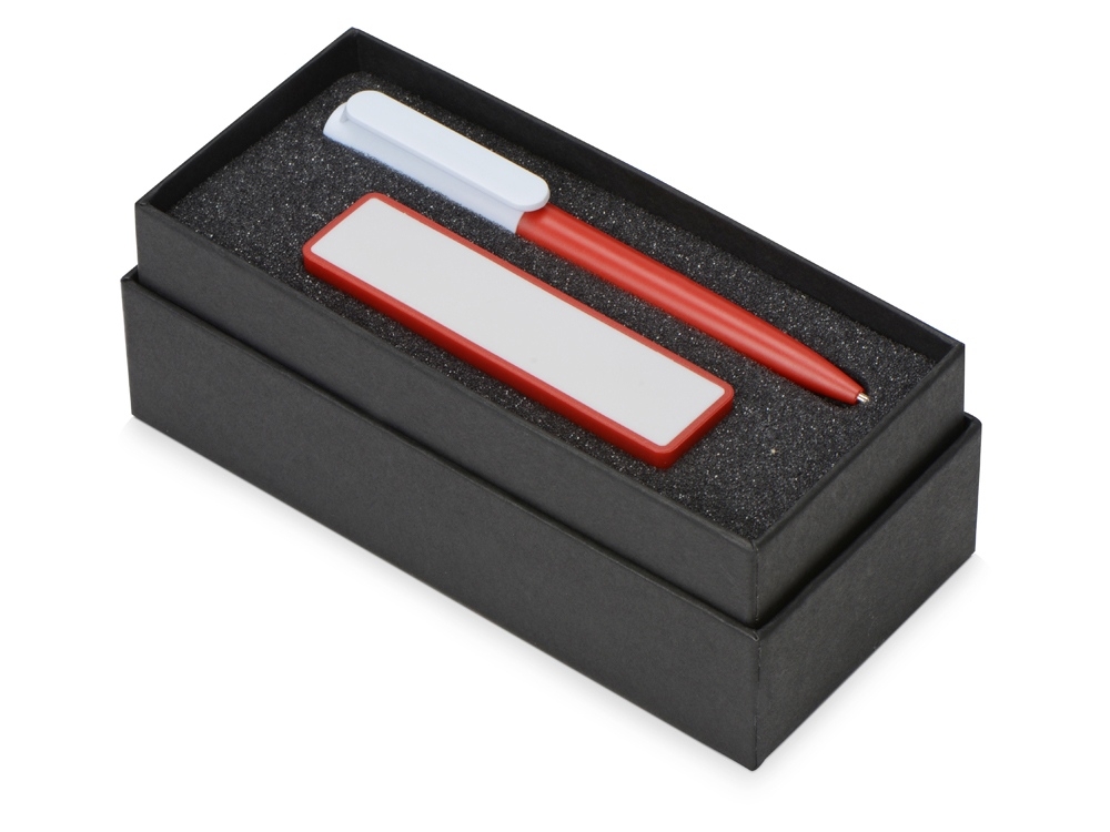 Подарочный набор Essentials Umbo с ручкой и зарядным устройством, красный, пластик