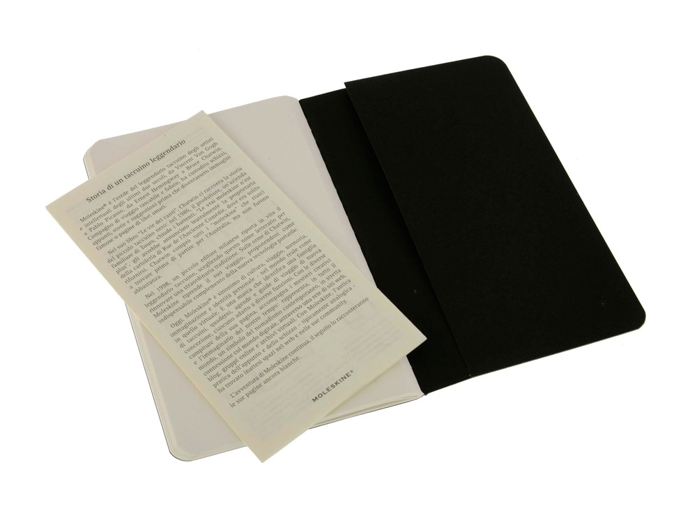 Набор записных книжек А6 Cahier (нелинованный), черный, картон, бумага