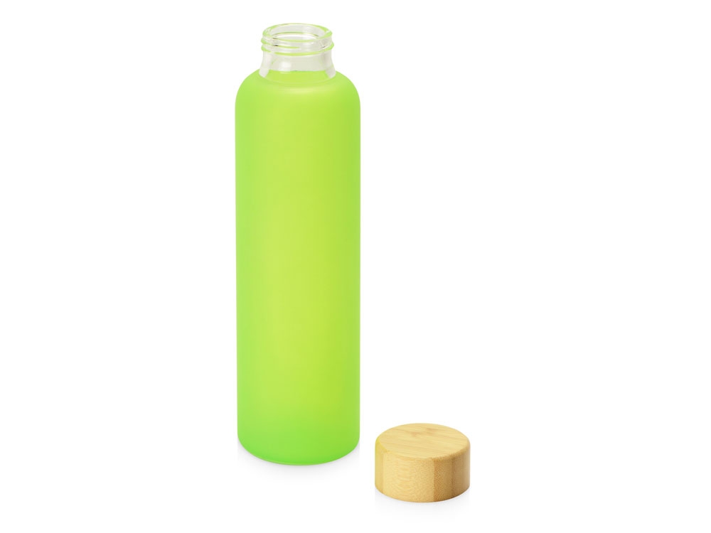 Стеклянная бутылка с бамбуковой крышкой «Foggy», 600 мл, зеленый, бамбук, стекло
