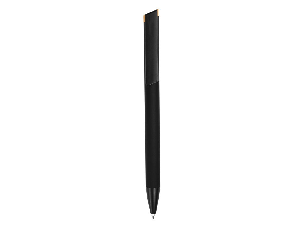 Ручка металлическая шариковая «Taper Metal» soft-touch, черный, оранжевый