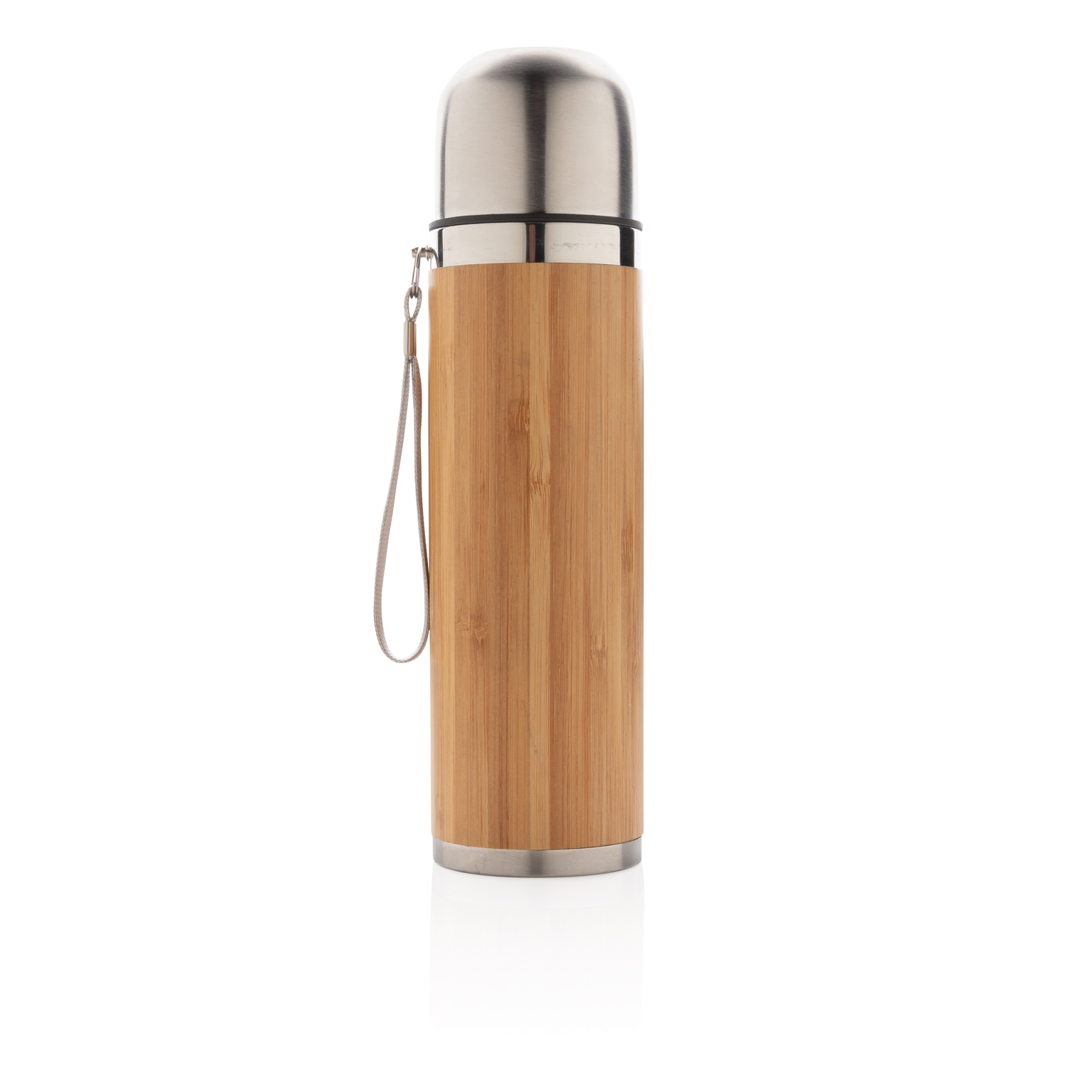 Герметичный вакуумный термос для путешествий Bamboo, 450 мл, коричневый, дерево, металл