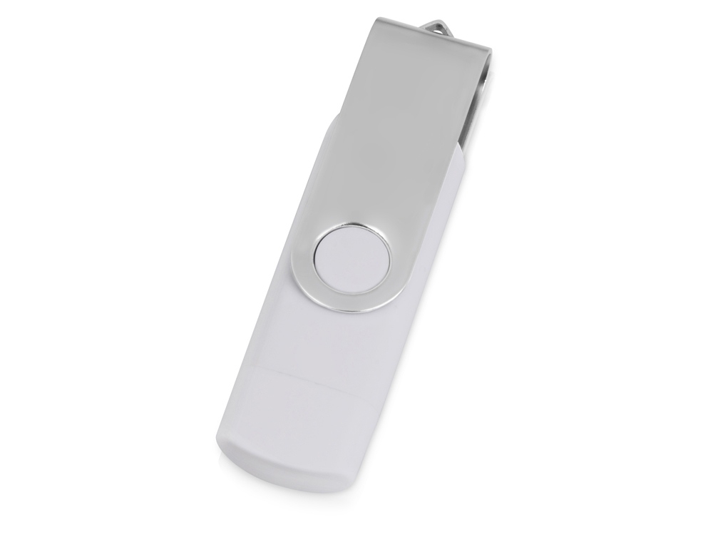 USB/micro USB-флешка на 16 Гб «Квебек OTG», белый, soft touch