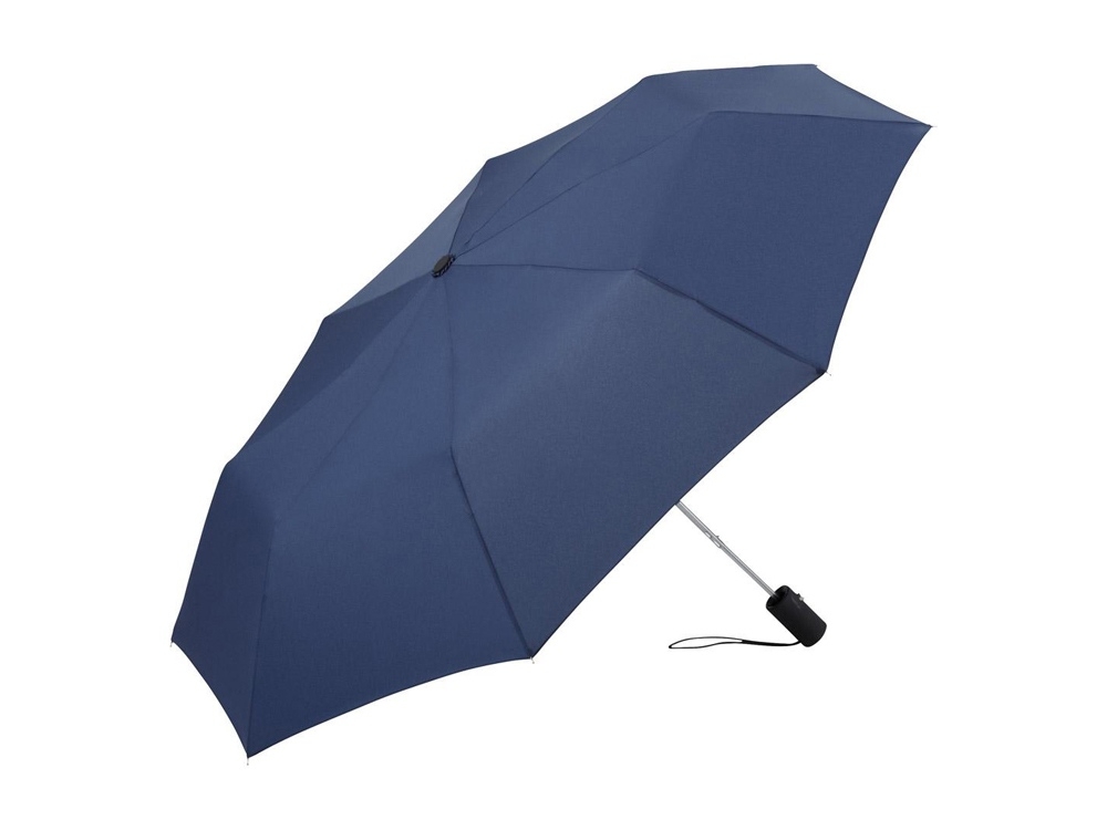 Зонт складной «Asset» полуавтомат, синий, полиэстер, soft touch