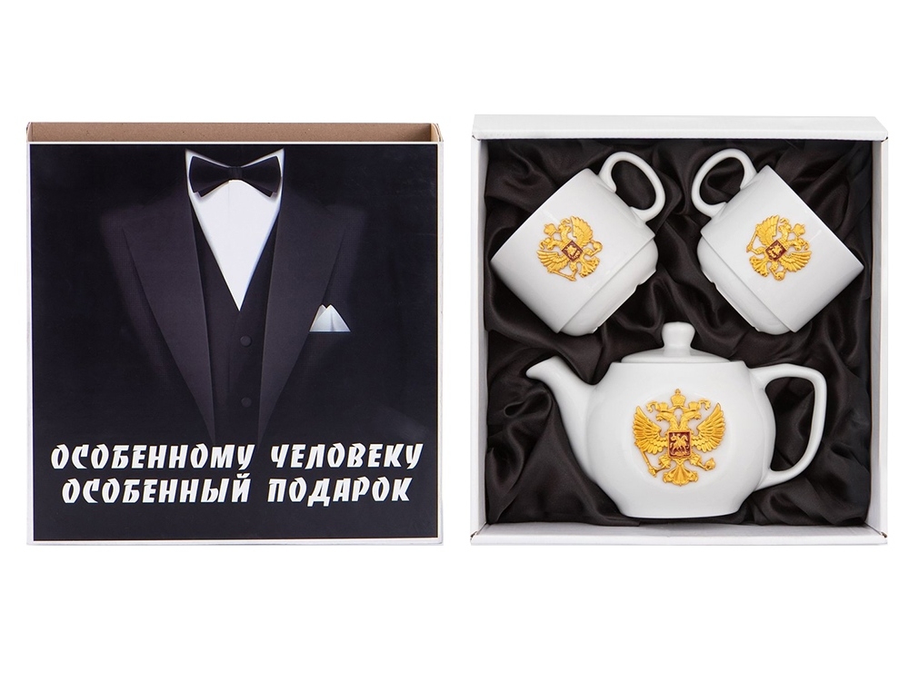 Чайный набор «Россия», белый, фарфор
