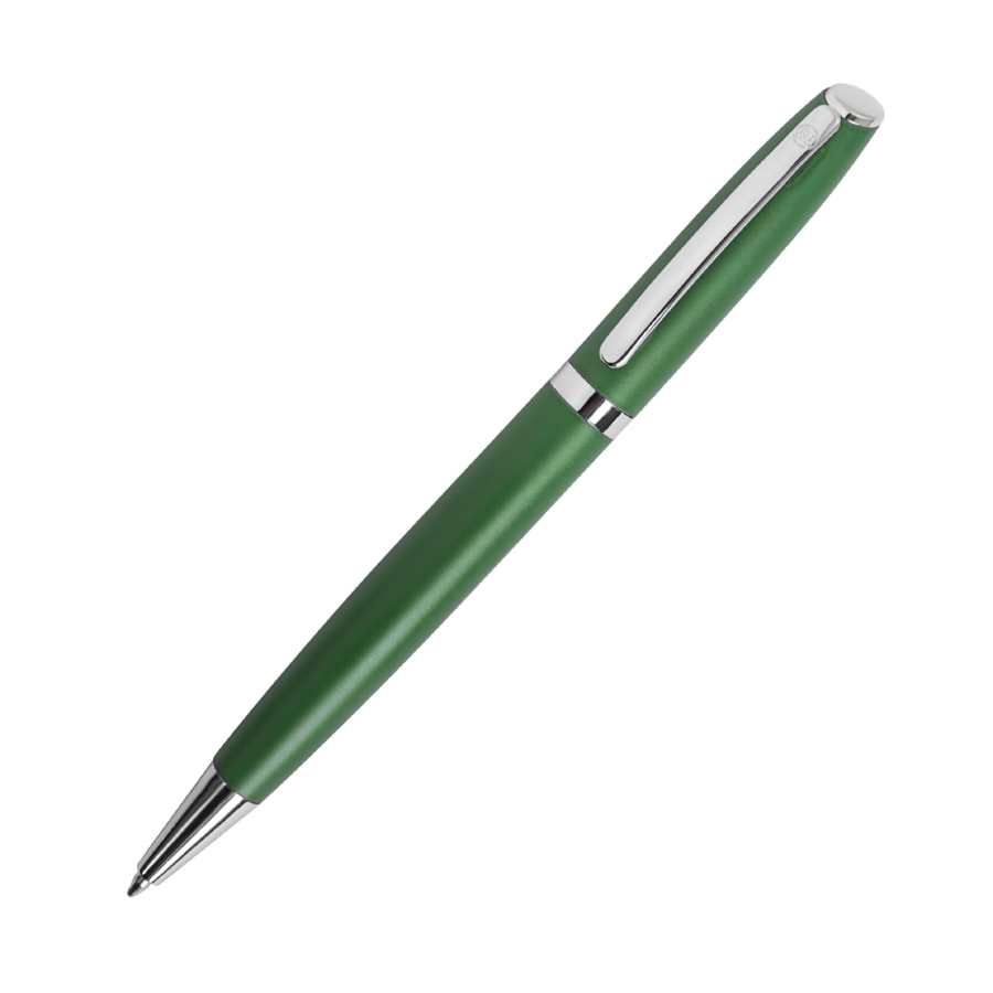PEACHY, ручка шариковая, зеленый/хром, алюминий, пластик, зеленый, алюминий, пластик