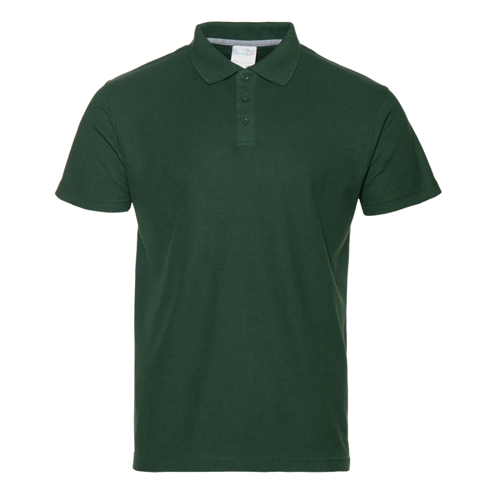 Рубашка поло мужская STAN хлопок/полиэстер 185, 104, Т-зелёный, т-зелёный, 185 гр/м2, хлопок