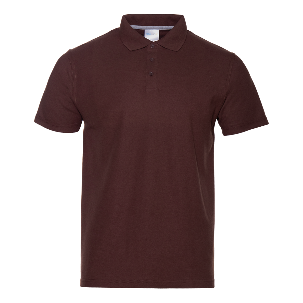 Рубашка поло мужская  STAN хлопок/полиэстер 185, 04, Т-шоколадный, 185 гр/м2, хлопок