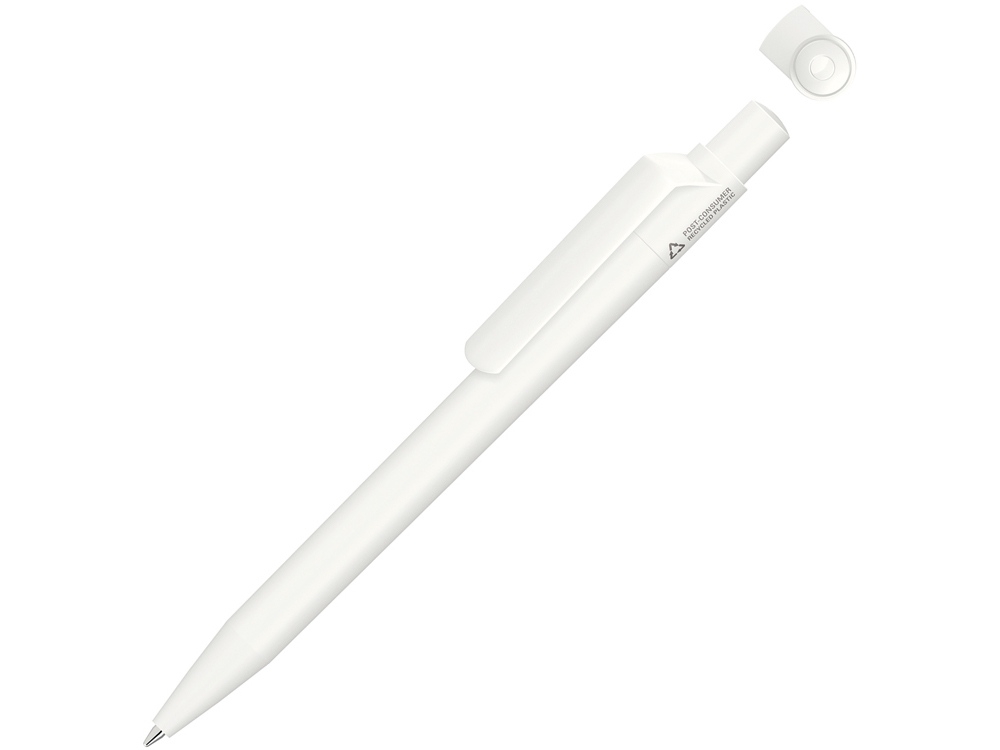 Ручка шариковая из переработанного пластика с матовым покрытием «On Top Recy», белый, пластик