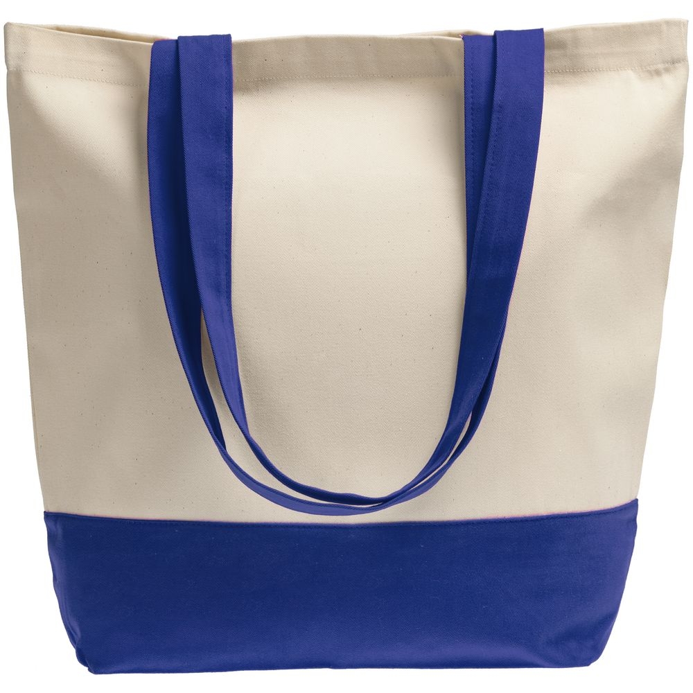 Холщовая сумка Shopaholic, ярко-синяя, синий, неокрашенный, хлопок