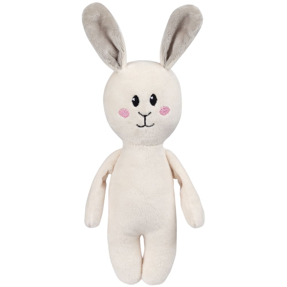 Мягкая игрушка Beastie Toys, заяц с белым шарфом, белый, велюр; набивка, шарфик - полиэстер 100%
