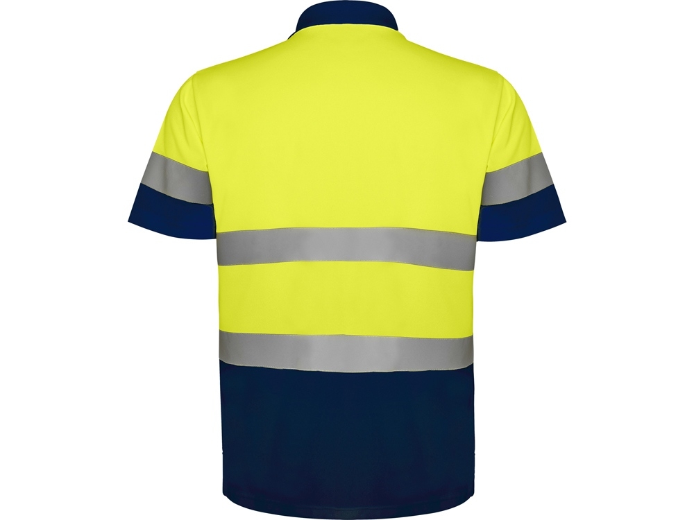 Рубашка поло со светоотражающими полосами «Polaris», мужская, синий, желтый, полиэстер