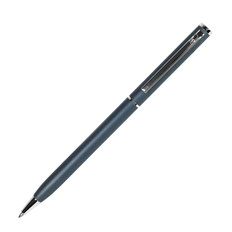 SLIM, ручка шариковая, сизый/хром, металл, сизый, серебристый, алюминий