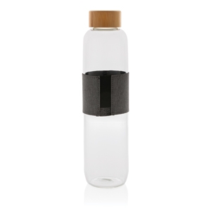 Бутылка Impact из боросиликатного стекла с бамбуковой крышкой, 750 мл, прозрачный; серый, стекло; бамбук