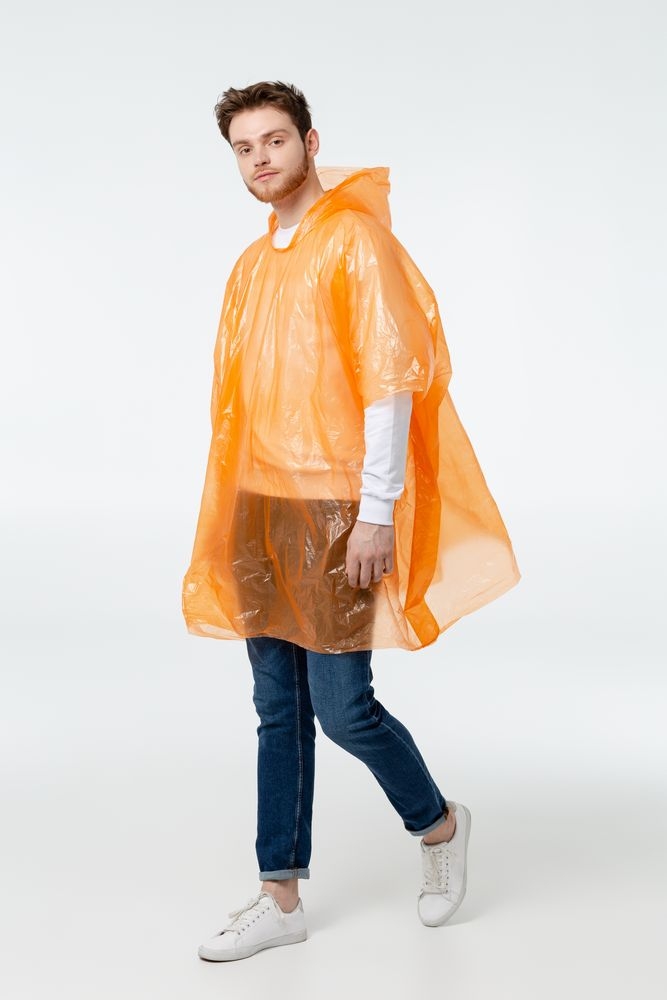 Дождевик-пончо RainProof, оранжевый, оранжевый, пластик