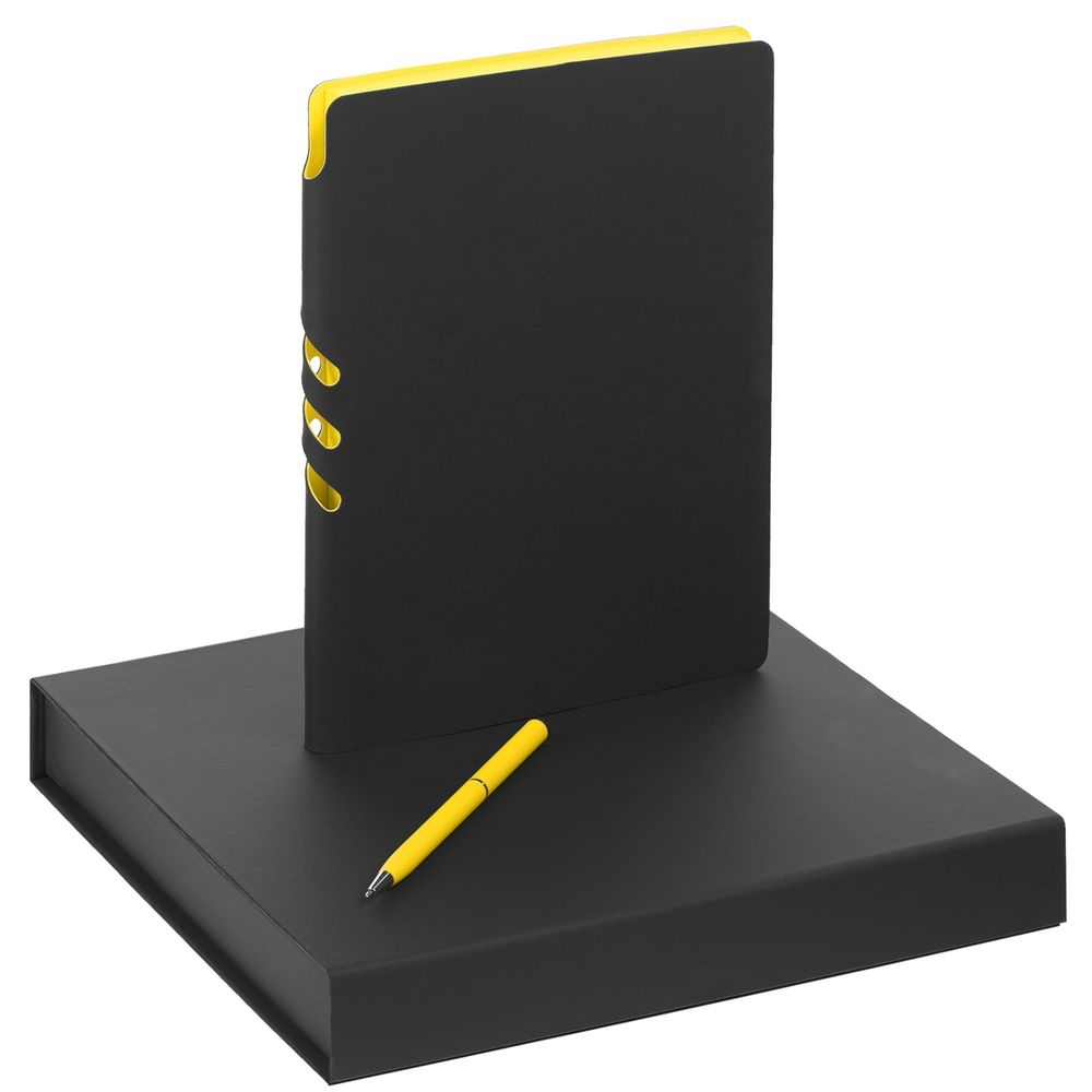 Набор Flexpen Black, желтый, желтый, искусственная кожа; металл; переплетный картон