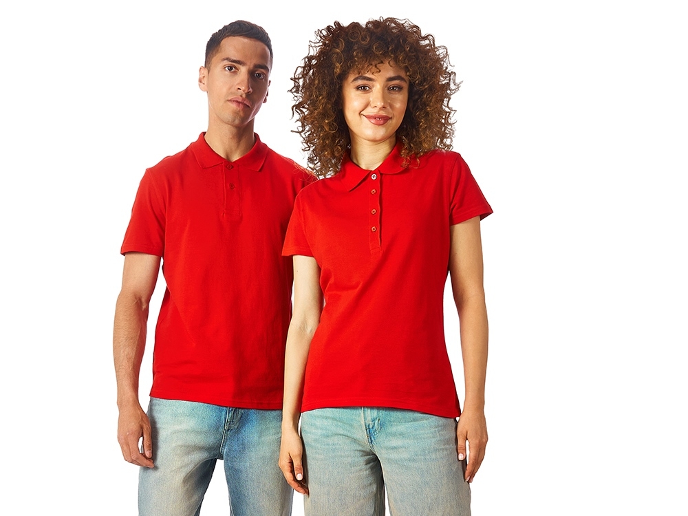 Рубашка поло "First" женская, красный, хлопок