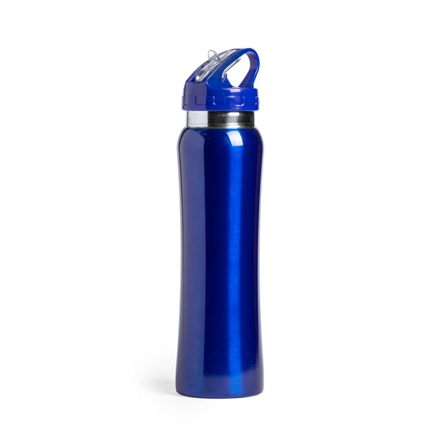 Бутылка для воды SMALY с трубочкой, синий,  800 мл, нержавеющая сталь, синий, нержавеющая сталь