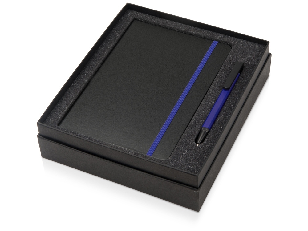 Подарочный набор «Jacque» с ручкой-подставкой и блокнотом А5, черный, пластик, металл, картон