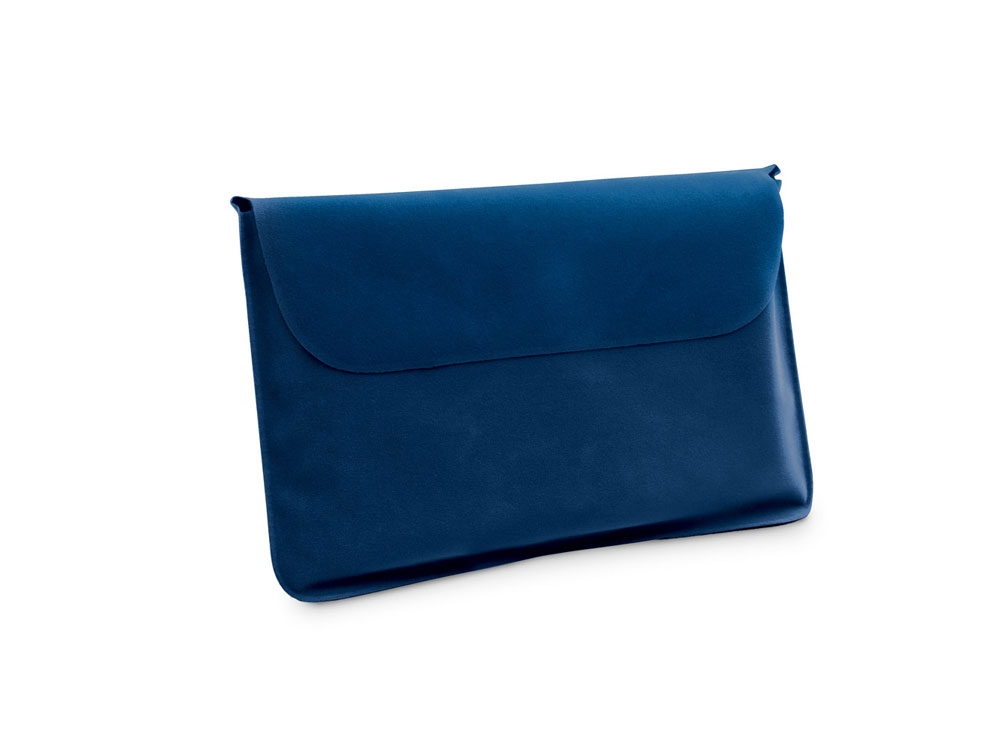Надувная подушка под шею «STRADA», синий, soft touch