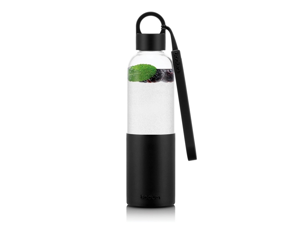 Тритановая бутылка «MELIOR», черный, прозрачный, пластик, силикон