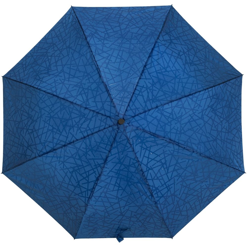 Складной зонт Magic с проявляющимся рисунком, синий, синий, ручка - пластик; купол - эпонж, 190t; спицы - стеклопластик