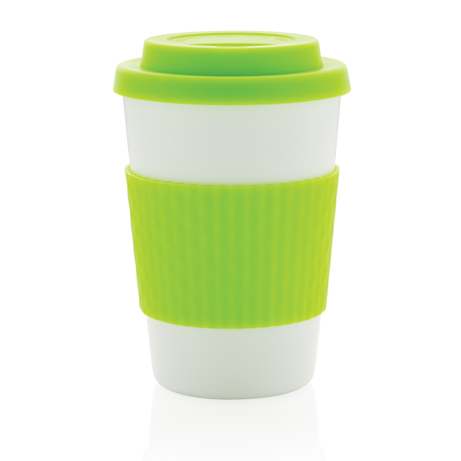 Стакан для кофе, 270 мл, зеленый, pp; силикон