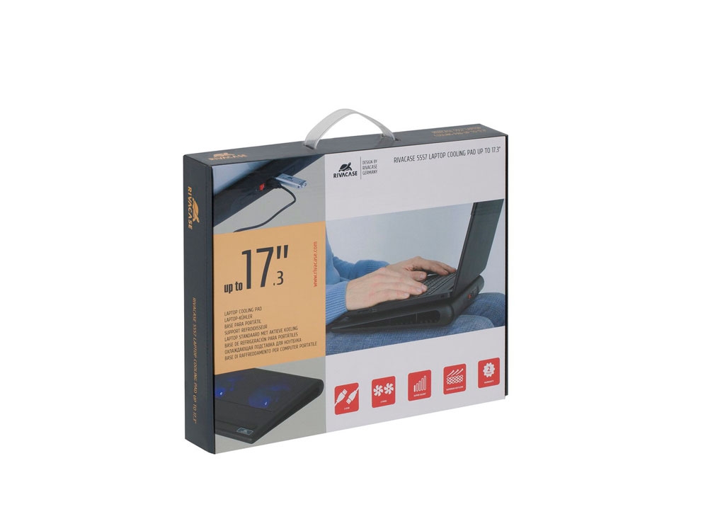 Охлаждающая подставка для ноутбуков до 17,3", черный, пластик